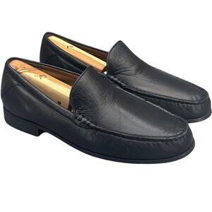 Johnston & Murphy Cresswell Venetian Black Sheepskin Leather Loafer Men 8.5
